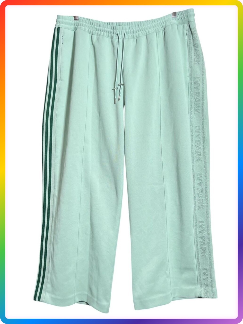 Adidas Ivy Park Knit Wide Leg Sweatpants Mint Green Plus Size 4X Track Suit Pant